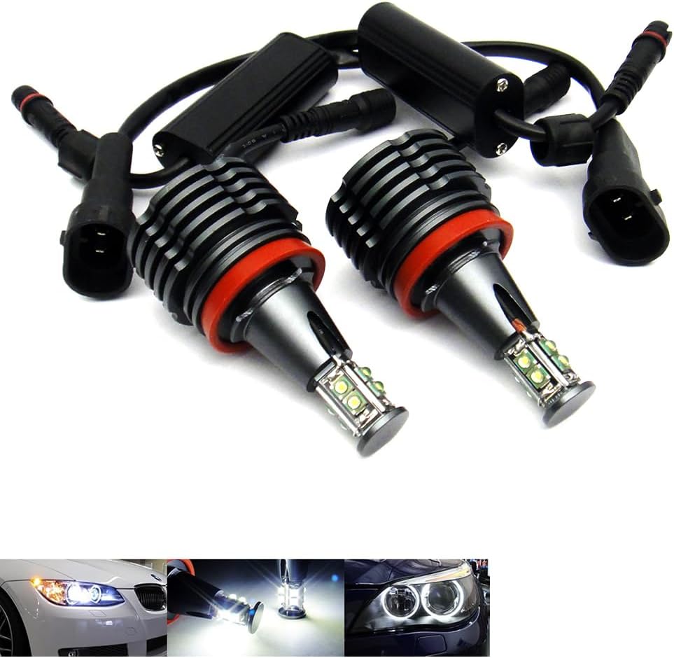 2x RZG Amber LED Angel Eye Koplamp Halo Ring Daglicht