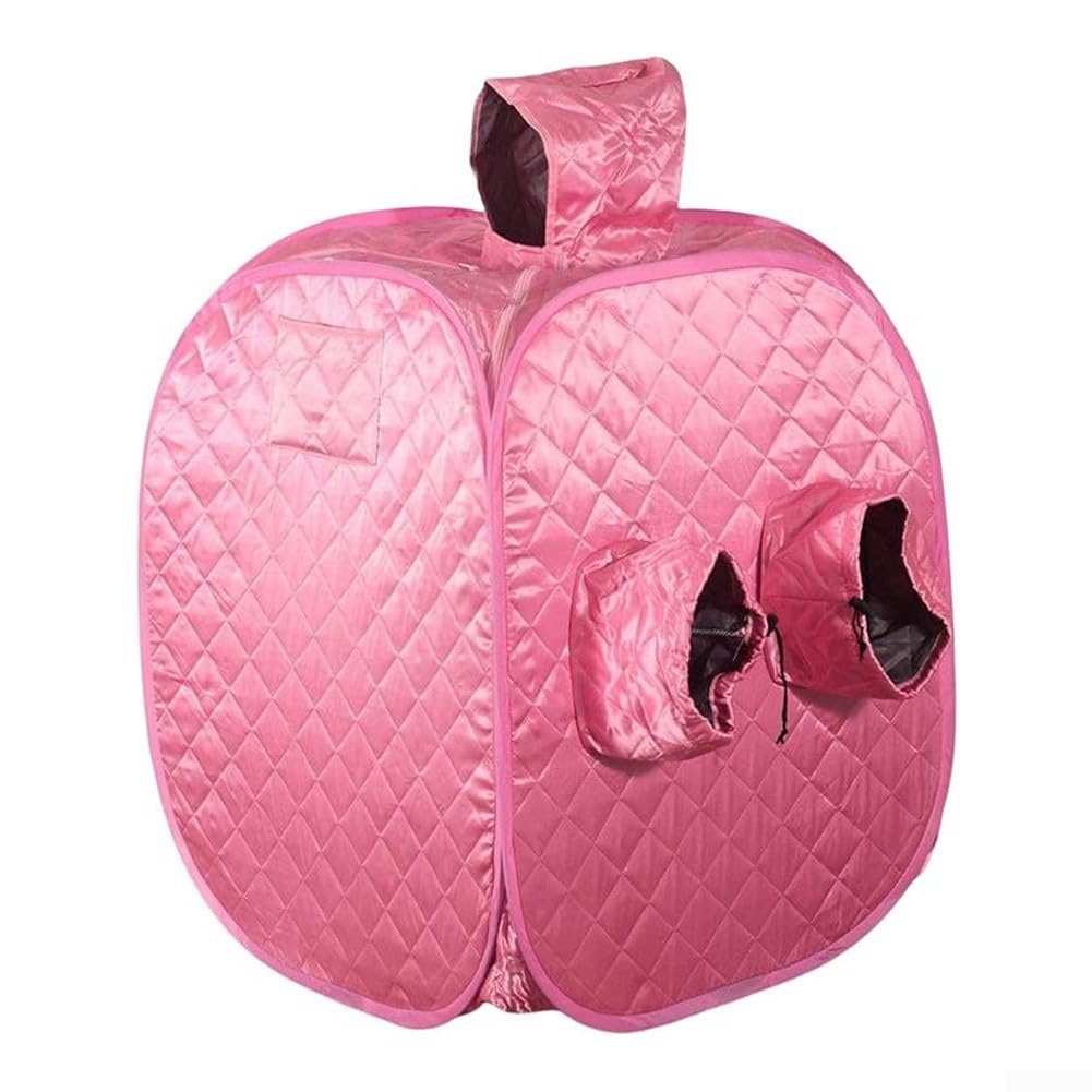 Tienda de campaña portátil de sauna para terapia de vapor de cuerpo completo, spa personal plegable ligero con bolsillo de almacenamiento, fácil instalación, refugio de campamento, color rosa
