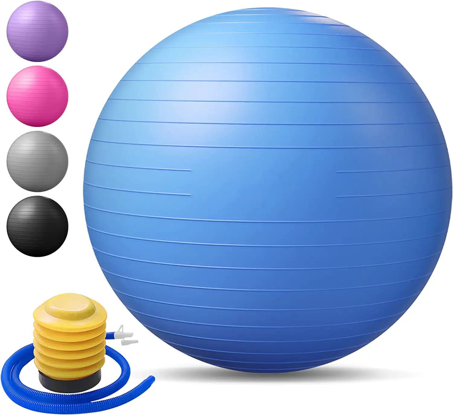 Anti-Burst Rubber Gym Ball with Free Foot Pump | Round Shape Swiss Ball for Exercise, Workout, Yoga, Pregnancy, Birthing, Balance & Stability-Pack of 1 (75CM) (B0D47J3QSS) Amazon Price History, Amazon Price Tracker