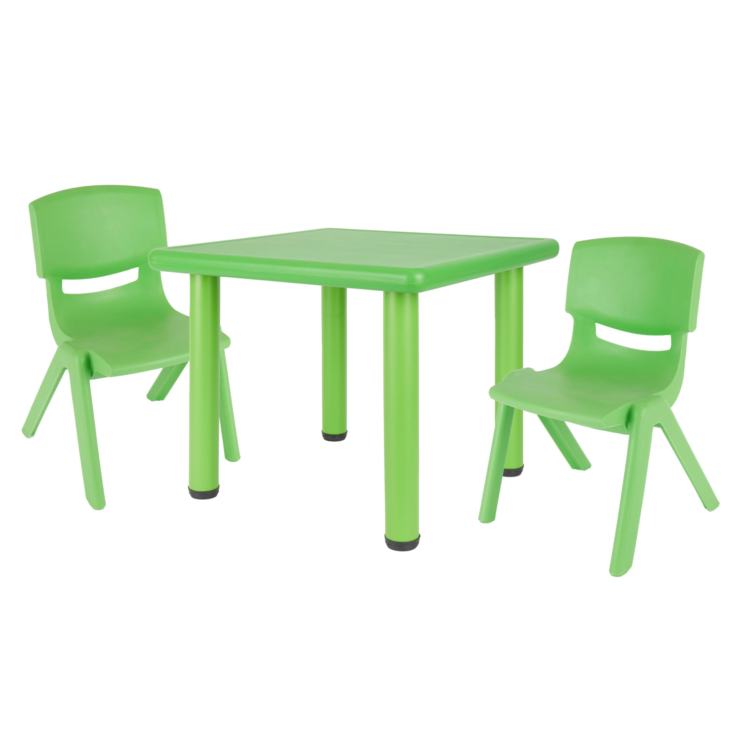 Tavolo Bieco Per Bambini Con 2 Sedie Impilabili, In Plastica Resistente, Antiribaltamento, Per Interni Ed Esterni, Regolabile In Altezza, Per Attività Creative