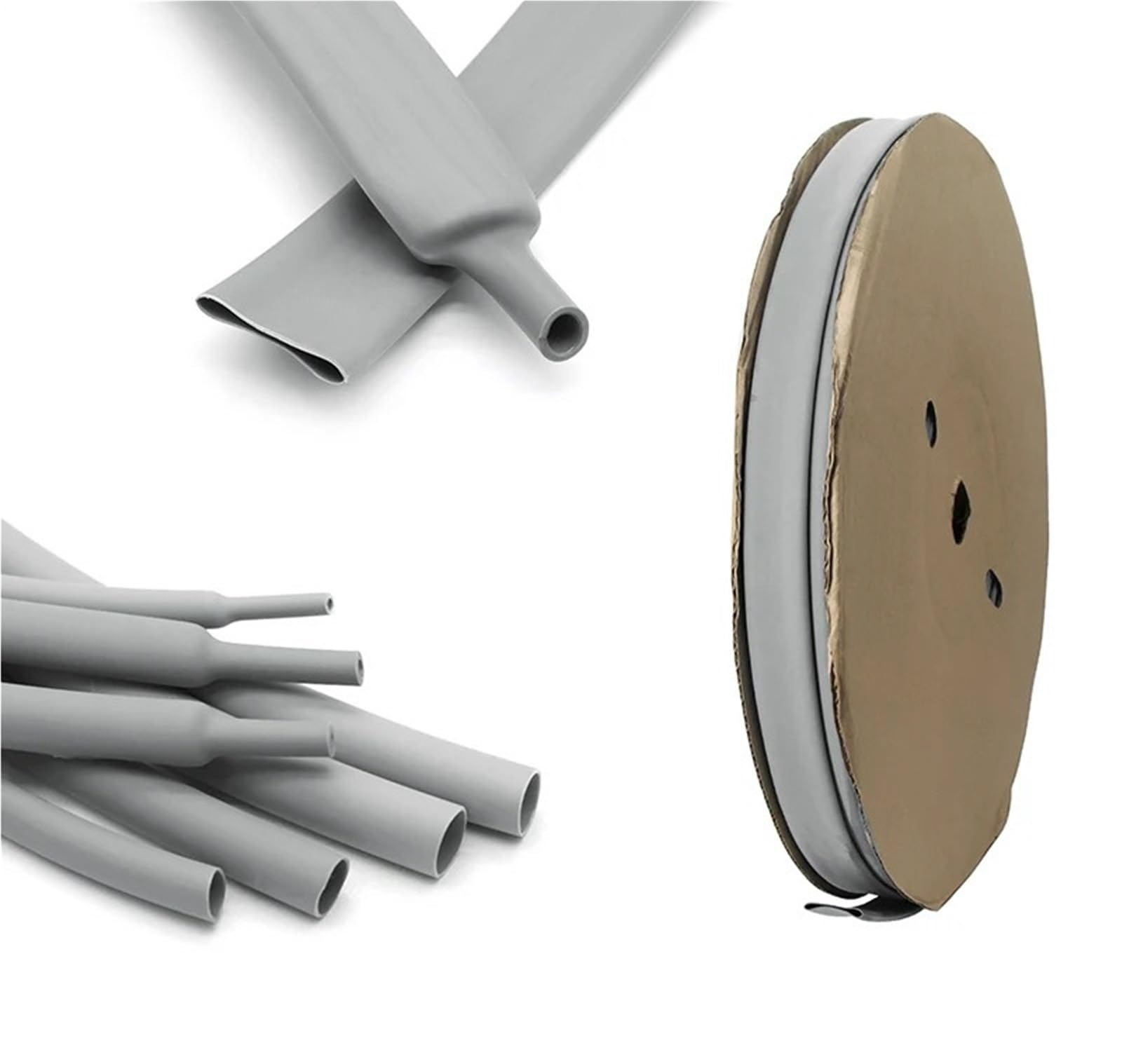 Tubo termorretráctil gris, relación 3:1, diámetro de 2,4-50 mm, cable de alambre con revestimiento adhesivo, tubo de doble pared, funda de poliolefina de 1 a 20 metros.(12.7mm,10 meters)