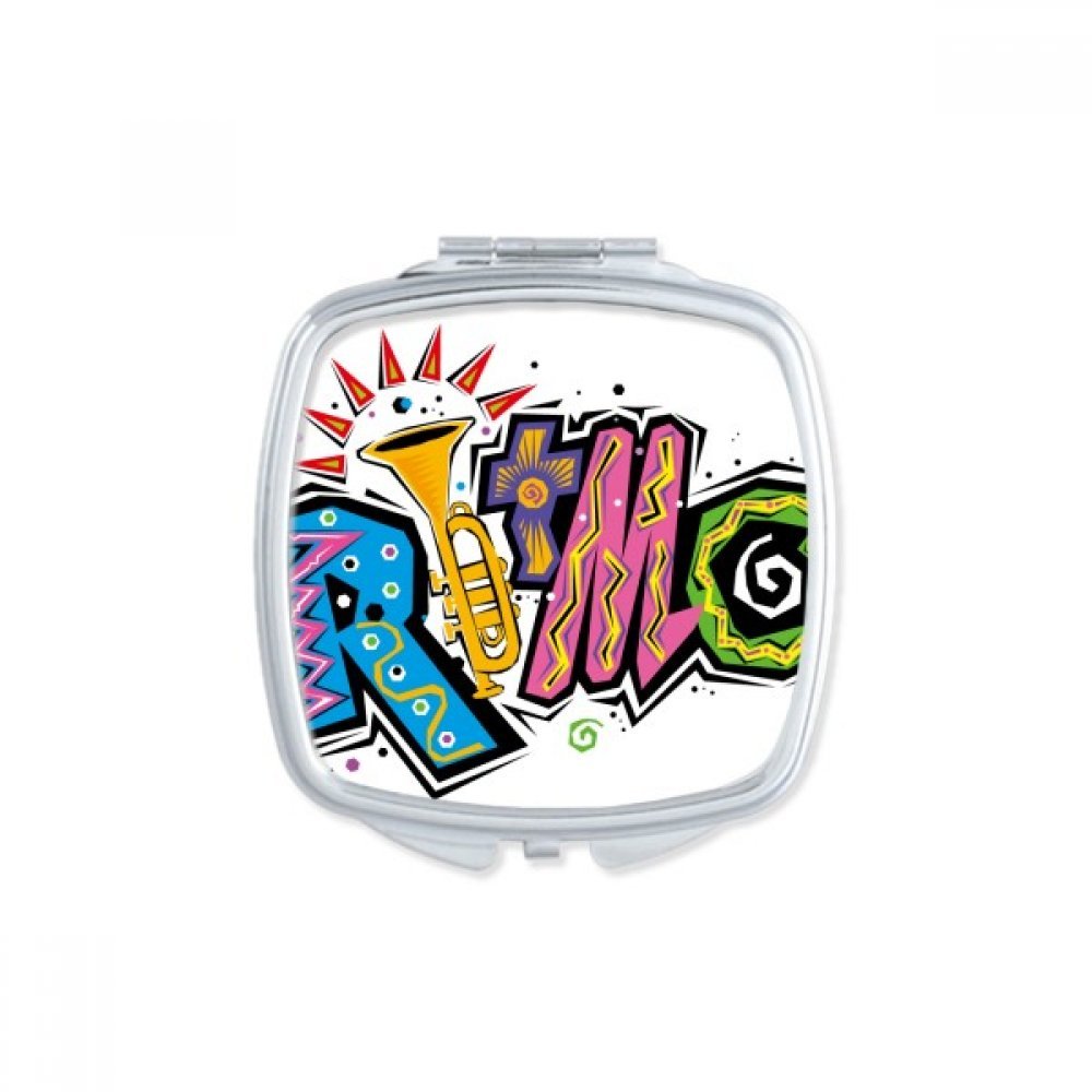Miroir compact Mexique Ritmo Slogan pour retouches maquillage en voyage