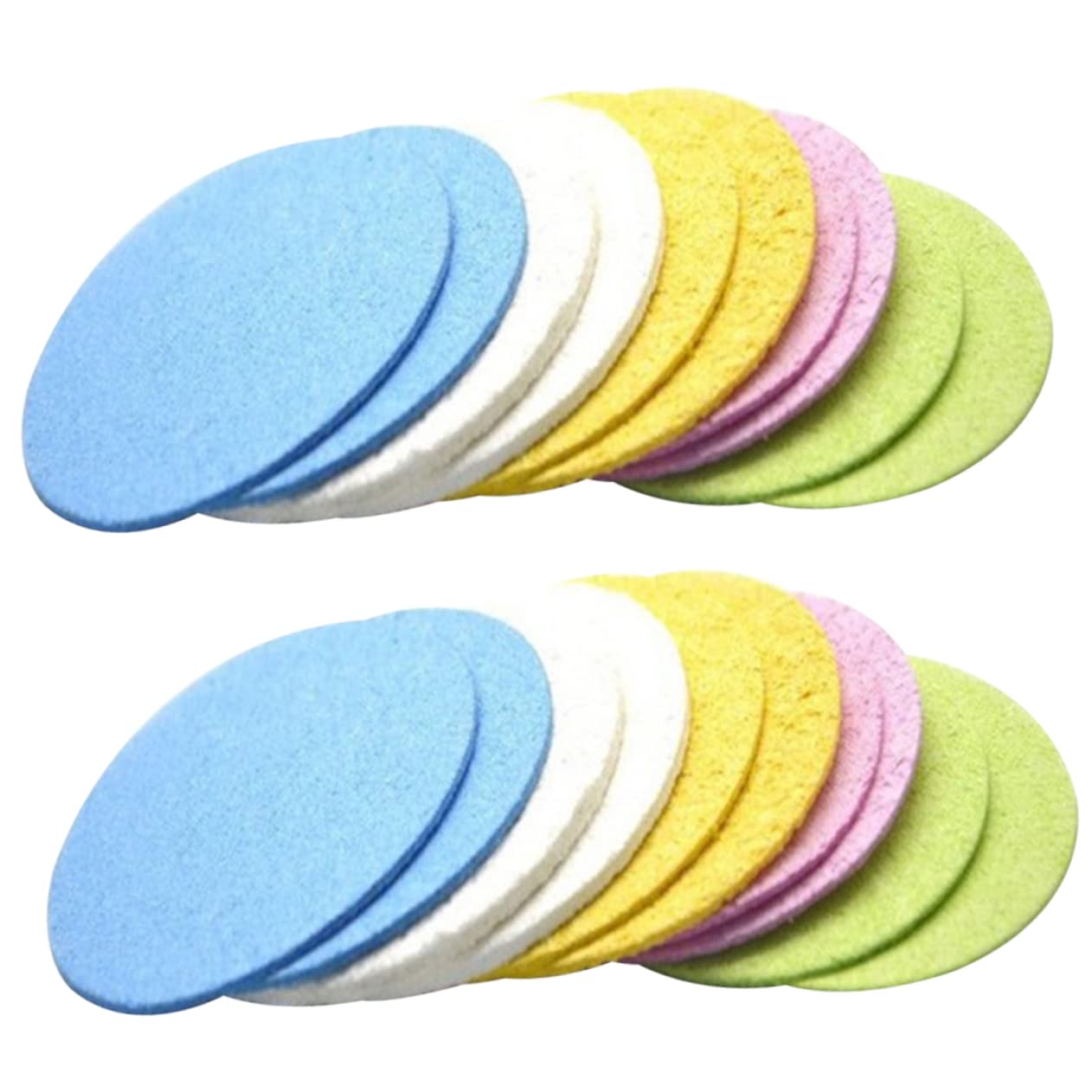 WOFASHPURET 25pcs Round Cellulose Face Washing Sponges Gentle Makeup Removal Scrubber Sponge for Daily Cleansing Strong Absorption for All Skin Types Random Color
