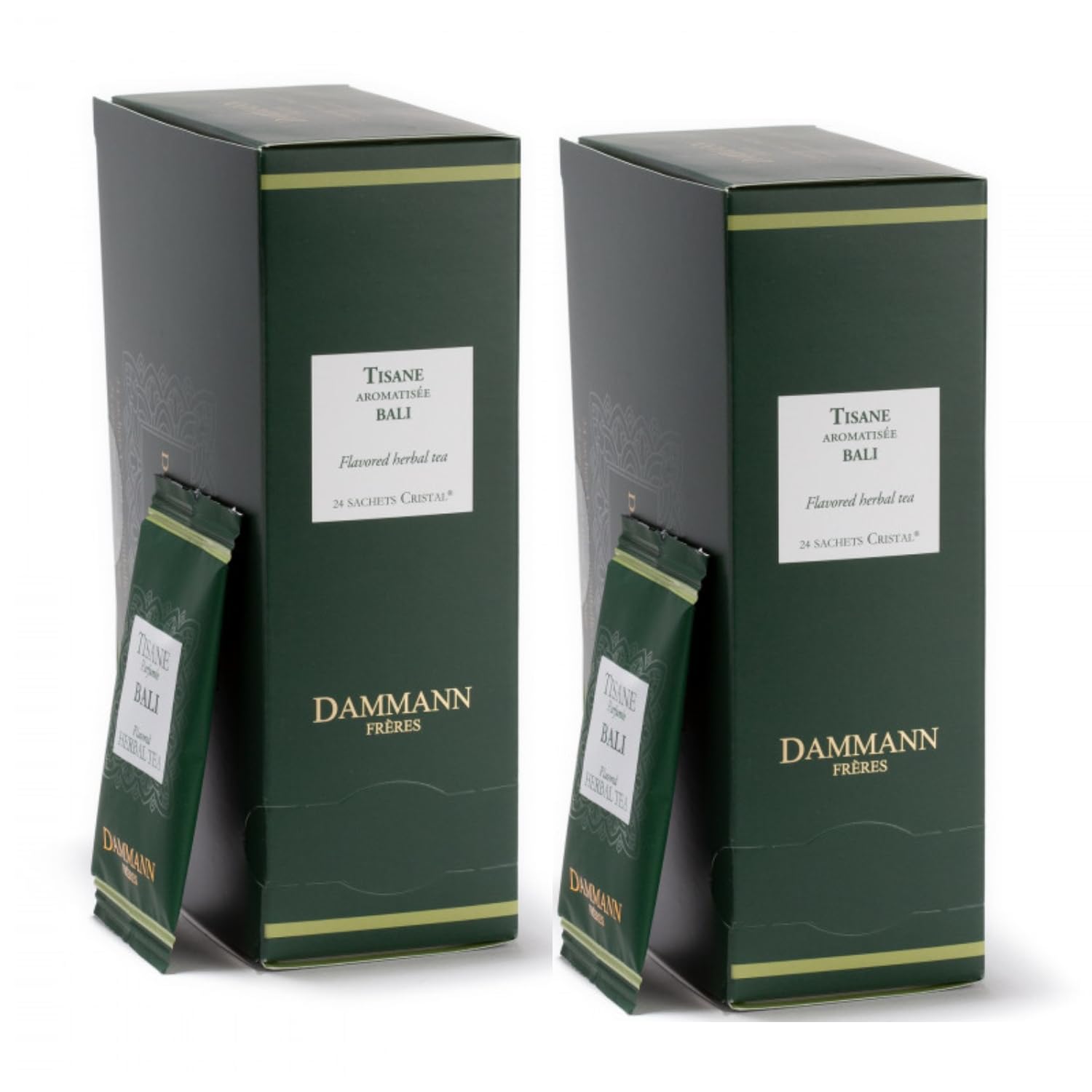 Dammann Frères® Herbata ziołowa i owocowa | Napar z lipy grejpfrutowej liczi brzoskwiniowej różowej werbeny - 2 x 24 filtry, herbata owocowa i kwiatowa, pojedyncze saszetki bez kofeiny