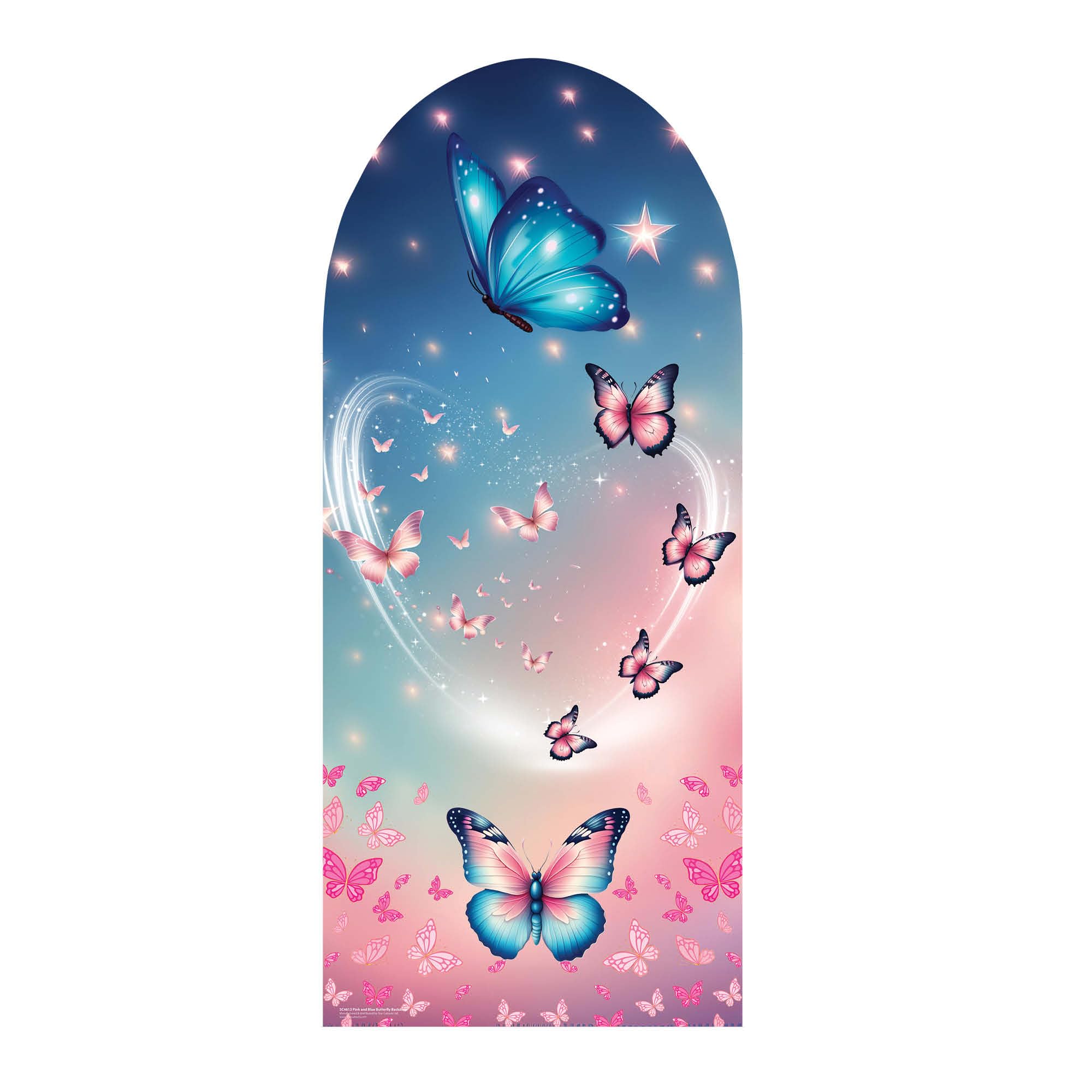 Star Cutouts SC4613 - Sfondo a forma di farfalla, colore rosa e blu, altezza 185 cm
