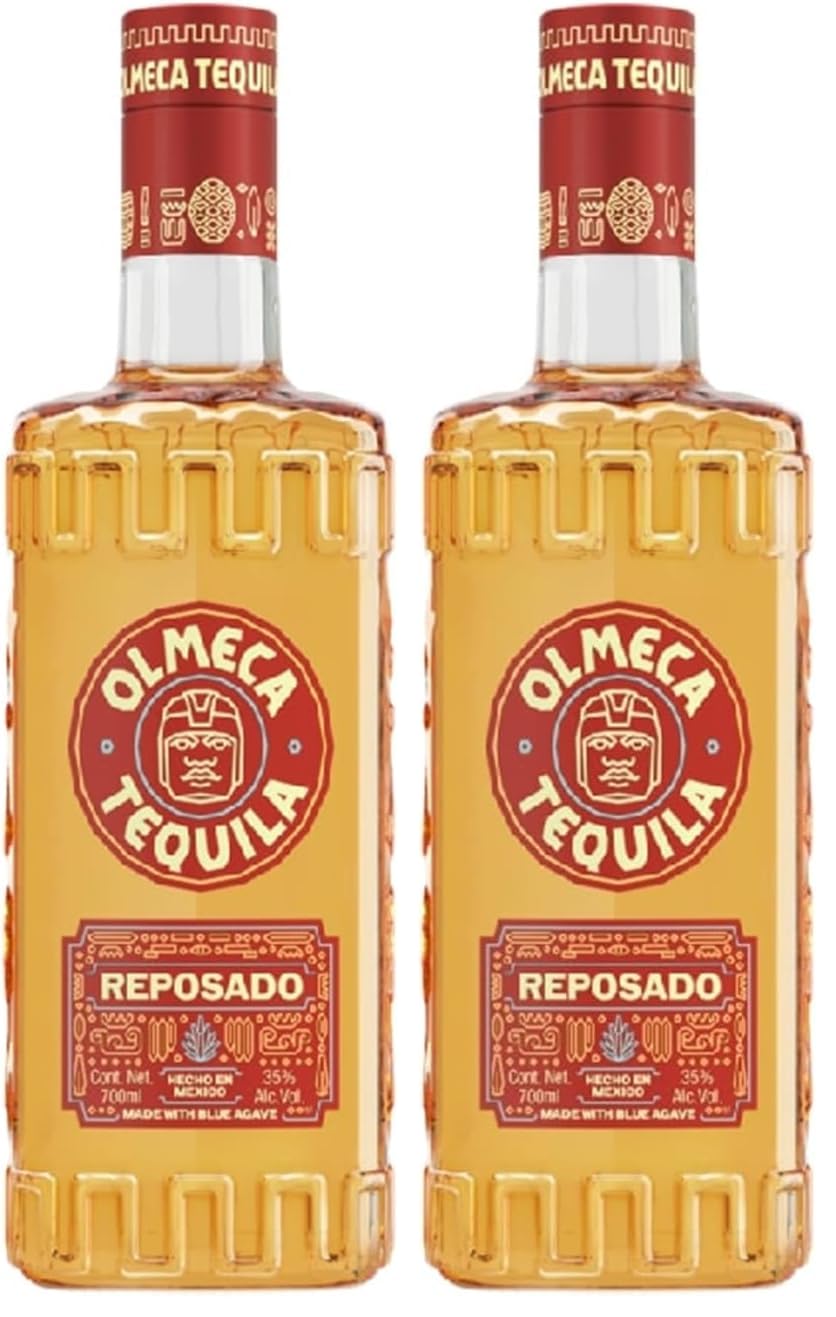 Olmeca Tequila Gold – Aromatischer Agavenbrand mit fruchtig-rauchiger Note – Mexikanischer Schnaps im Eichenfass gereift – 1 x 0,7 l (Packung mit 2)