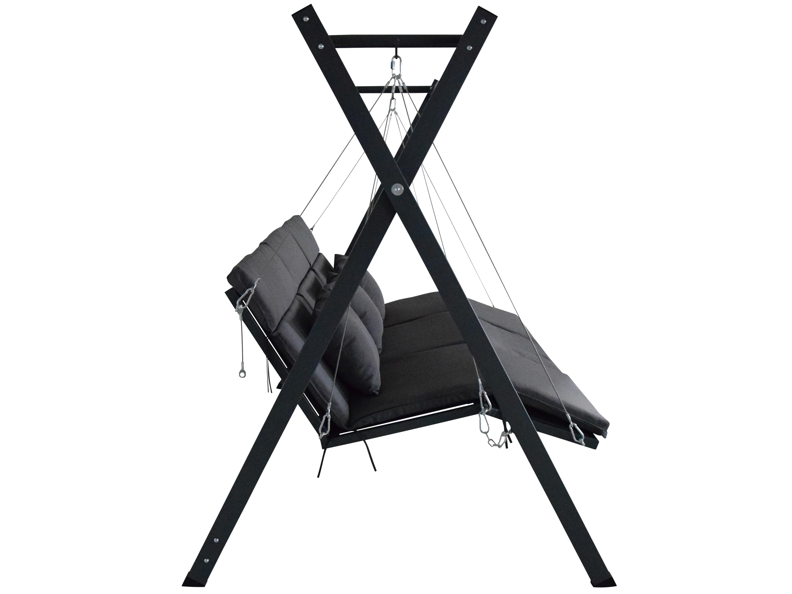 Gardissimo 3 Sitzer Hollywoodschaukel Alicia 3 | inkl. Liegefunktion, Gartenschaukel, einfache Montage, bis 270 kg belastbar