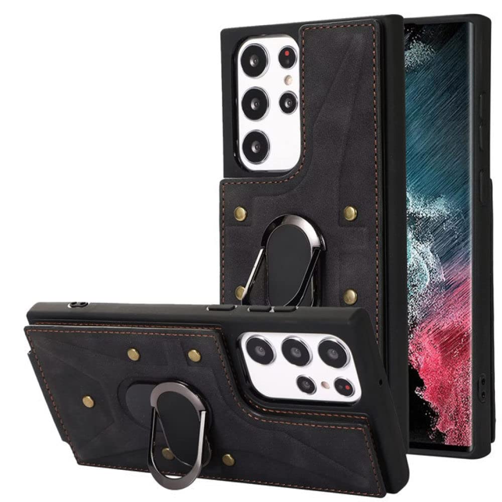 Étui en cuir de luxe Galaxy S20 Plus noir protection intégrale chic
