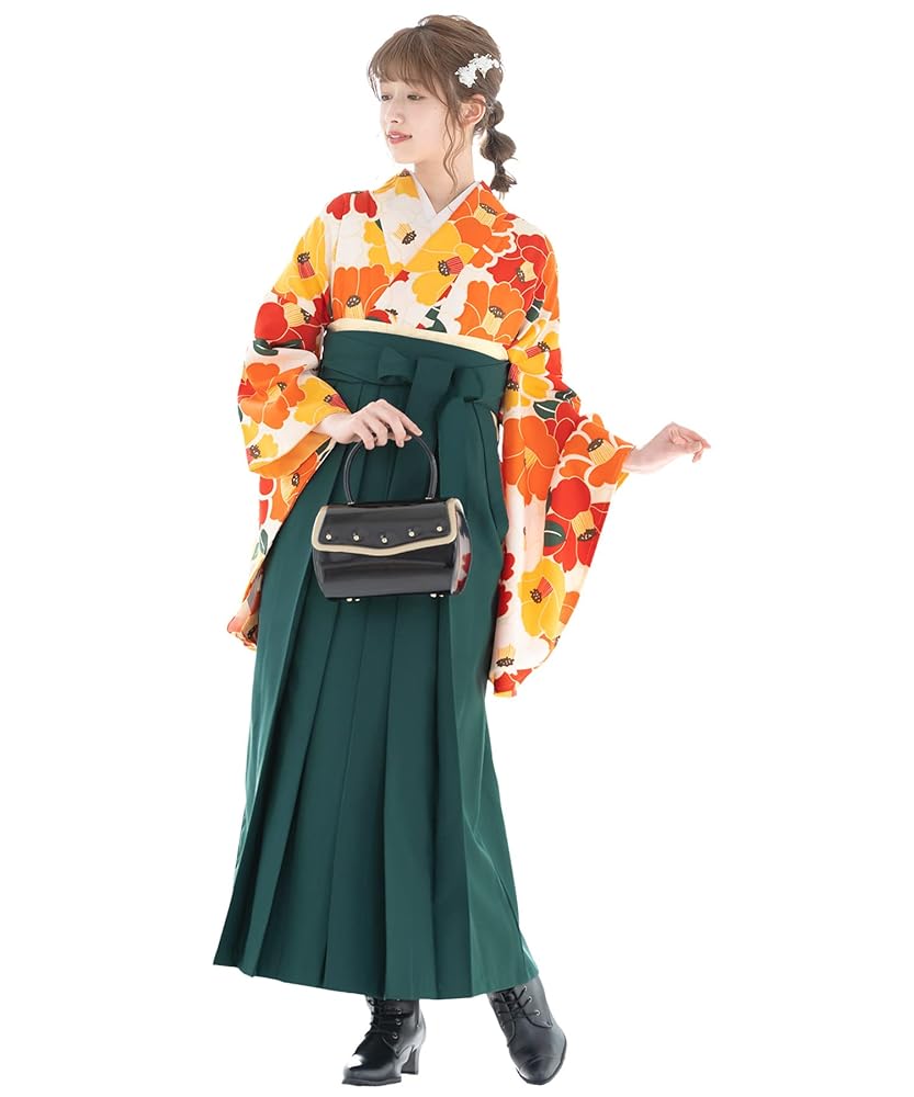 SOUBIEN] ソウビエン 袴 4点 セット (二尺袖着物/袴/長襦袢/下帯