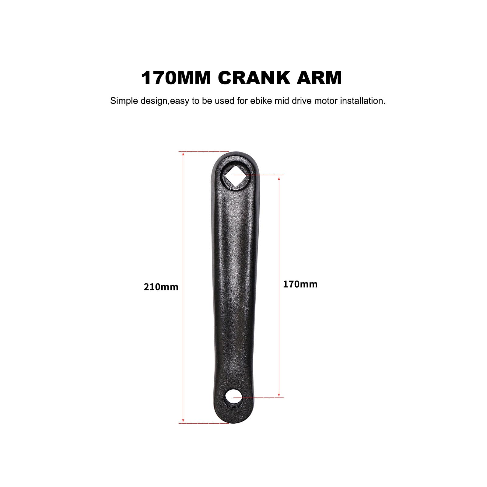 1 paio di pedivelle per bicicletta, 170 mm, per bicicletta elettrica, per 8FUN BBS01 BBS02 BBS01B BBS02B BBSHD Mid Drive Motor Ebike accessorio di ricambio