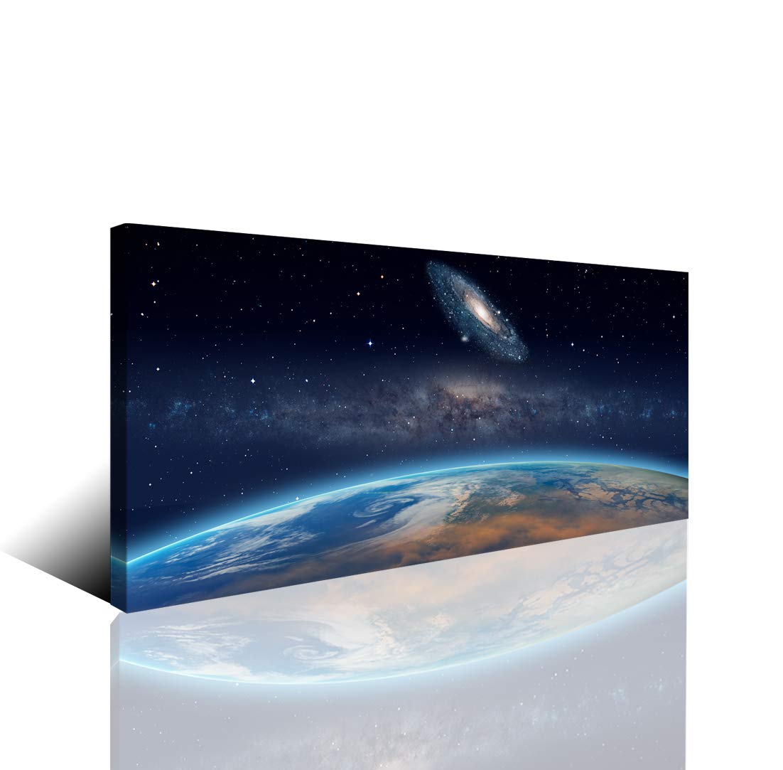 Cao Gen Decor Art 1 Panels Wall Art Prints Outer Space Milky Way Galaxy Canvas Painting Planet Earth Stretched And Framed Bedroom Living Room Large Artwork 24 X 48 Buy Online In Cayman