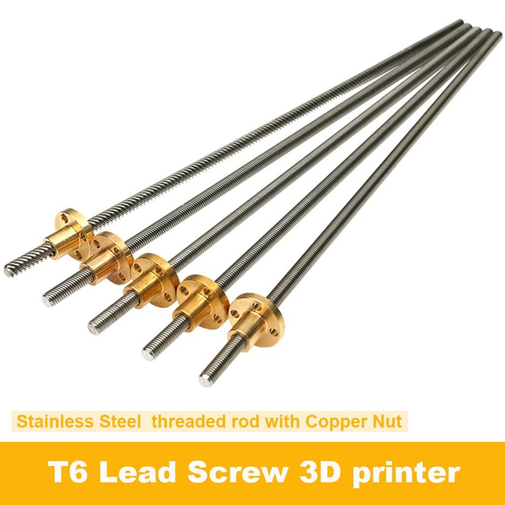 Gewindespindel, Trapezgewindespindel, T6-Gewindespindel for 3D-Drucker, Trapezgewindespindel aus Edelstahl mit Kupfermutter, Steigung 1 mm, 1 mm, Trapezstange for 3D-Drucker, 1 Stück(400mm)