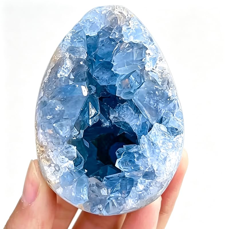 NIBHZ Pierre Brute Naturelle, minerai Brut, spécimen de géode de Cristal Bleu
