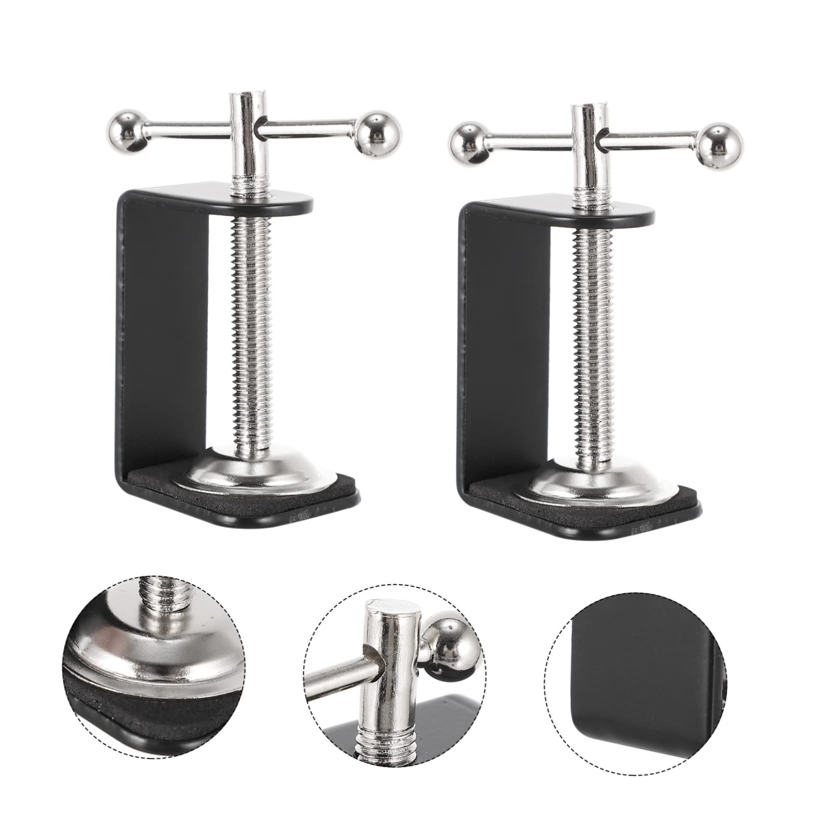 LIFKICH Adjustable Desk Clamp Bracket Metal I-clip Desk Mounting Clamp C-shape Clips