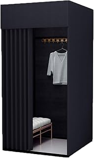 Changing Room Shopping Mobile Fitting Room Portable Floor Dressing Room Clothing Store Changing Room Easy to Assemble Privacy Protection Dressing Room(Black B,L)