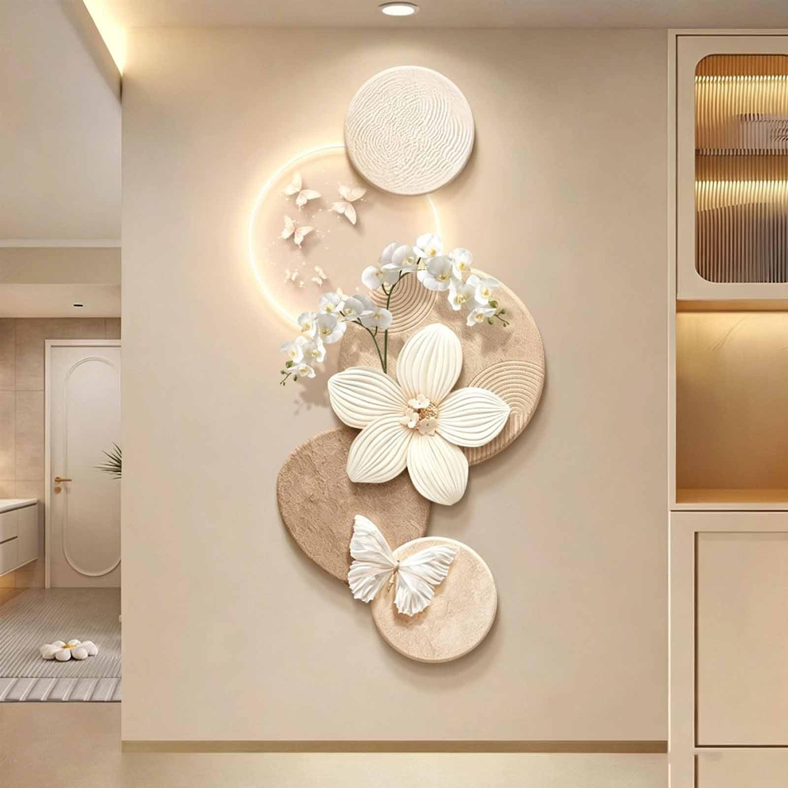 KEIFCUACLA 3D Wall Decor: An Electrically Powered Sandstone Wall Hanging Featuring Integrated LED Lighting,Ideal As Decorative Art For Living Rooms And Bedrooms(A,70 * 140cm/27.6 * 55.1in)