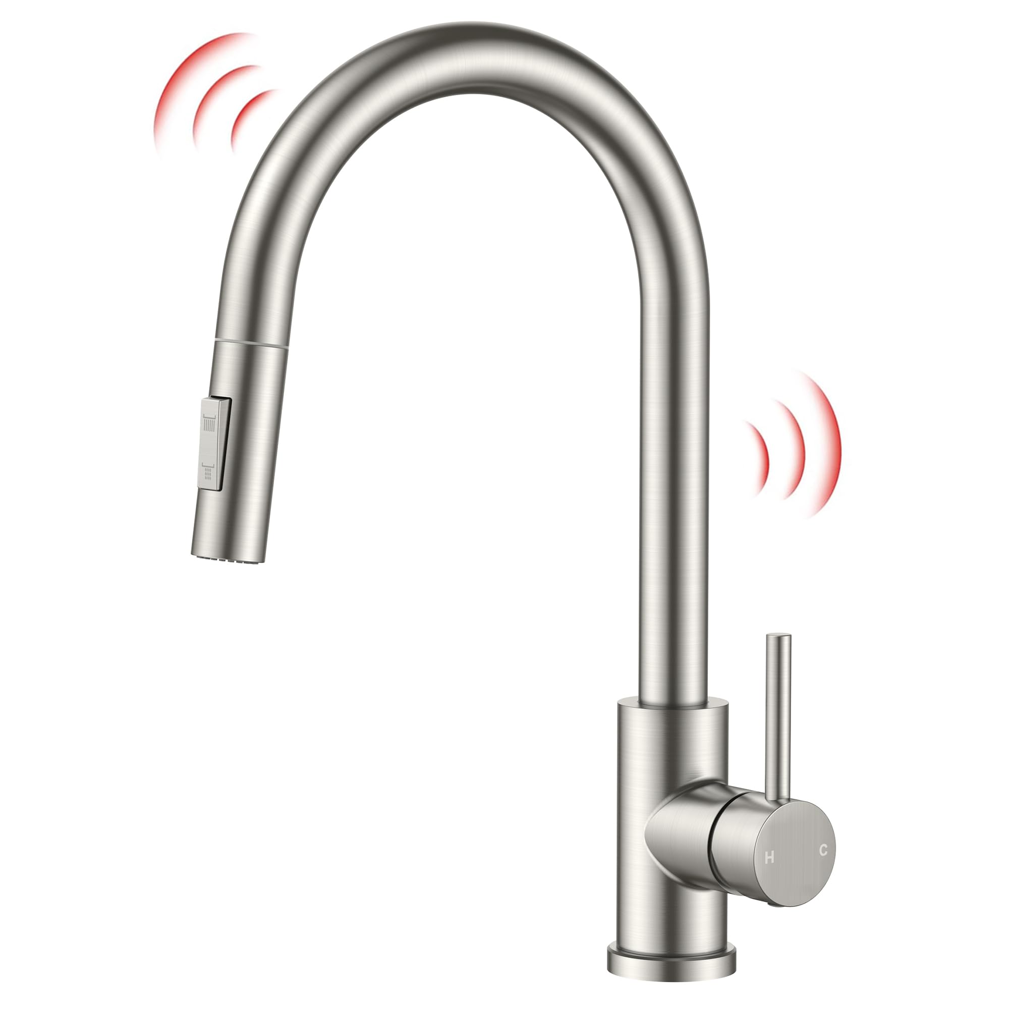 FORIOUS Touch Kitchen Faucet with Pull Down Sprayer, Stainless Steel