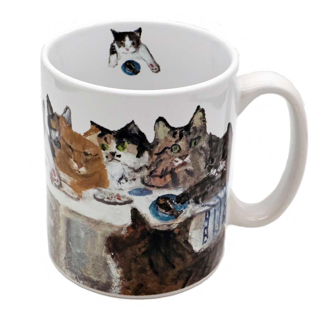 Amazon.co.jp: マンハッタナーズ マグカップ 「猫たちの最後の晩餐 