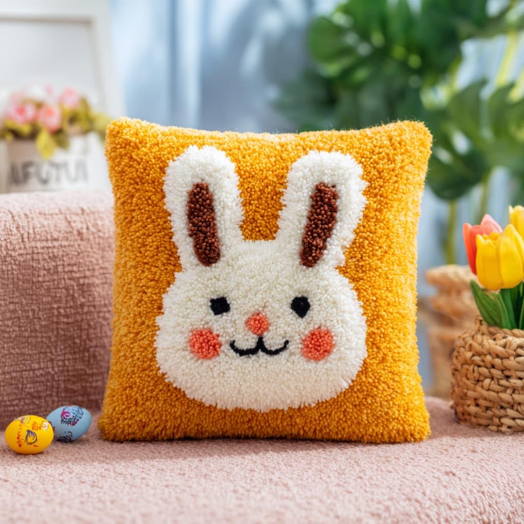 kitphoenix Latch Hook Kits Cushion Rabbit 43Cmx43Cm