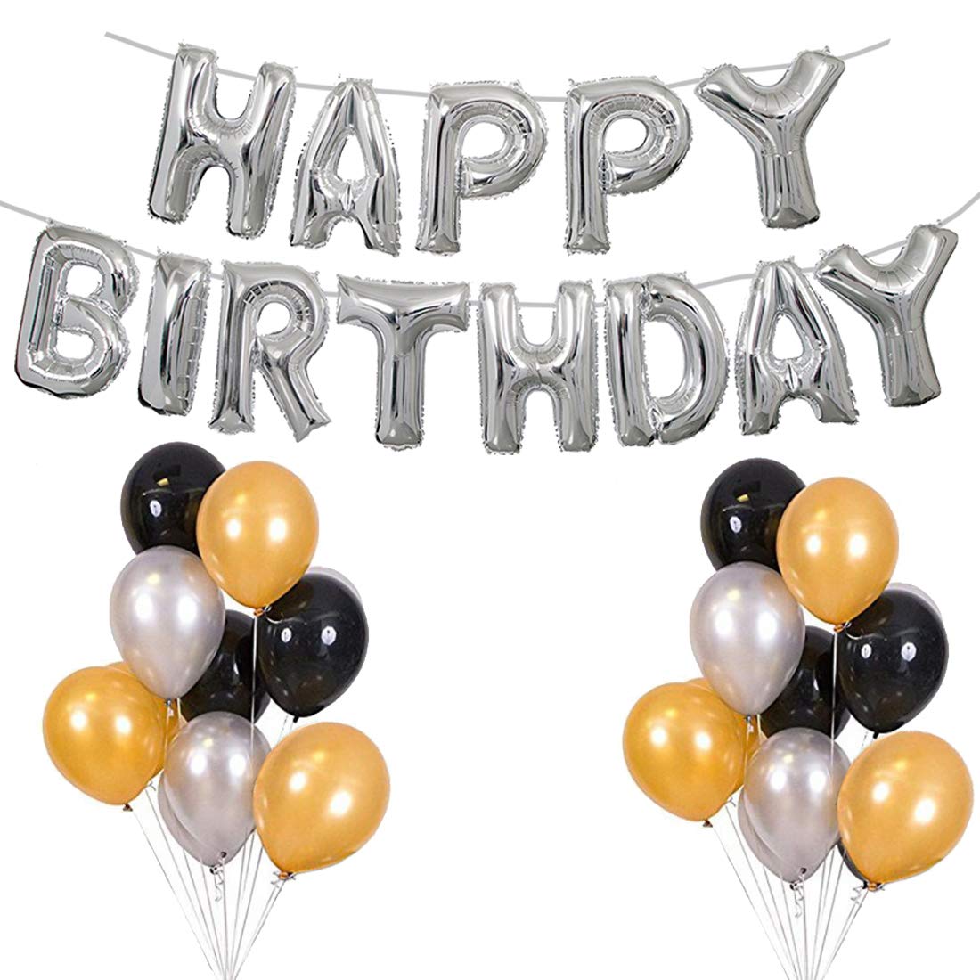 Party Propz Helium Letters Foil Balloon Banner, Metallic Rubber