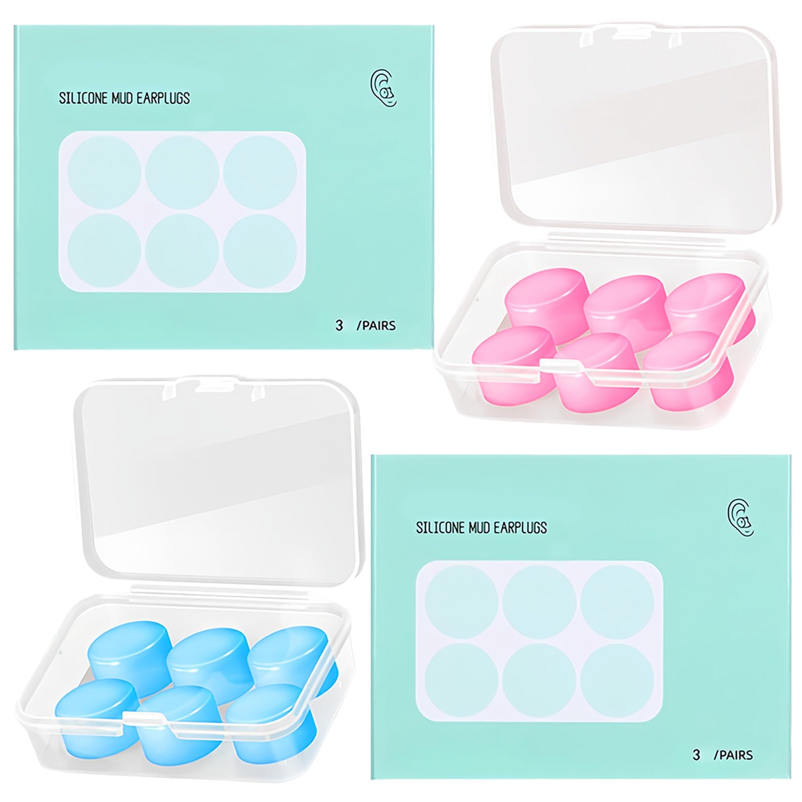 Ear Plugs for Sleeping, Reusable Moldable Silicone Earplugs Noise Cancelling Reduction for...