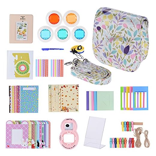 Andoer 14 in 1 Accesorios Kit para Fujifilm Instax Mini 8/8+/8s incluye Bolsa, Selfie Lente, Colores, Marcos de Película, Wall Hanging Frame, Corner Sticker, Border Sticker, Pluma