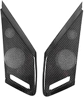 Vista 6 de Cubierta de altavoz de puerta lateral de automóvil compatible con Chevrolet Corvette C8 2LT 3LT 2020-2023 fibra de carbono real, 2 piezas, Negro