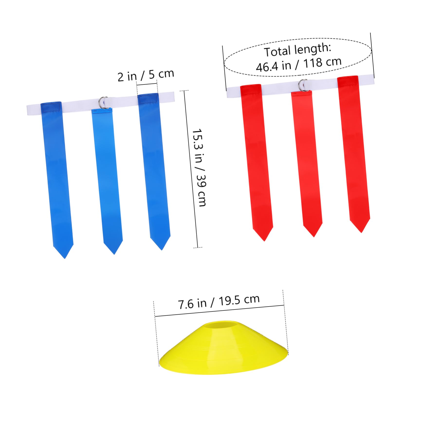 HANABASS Flag Football Gürtel 16 Stück Verstellbar Pvc mit Zugbeutel für Kinder und Erwachsene zur Fußball Trainingsausrüstung