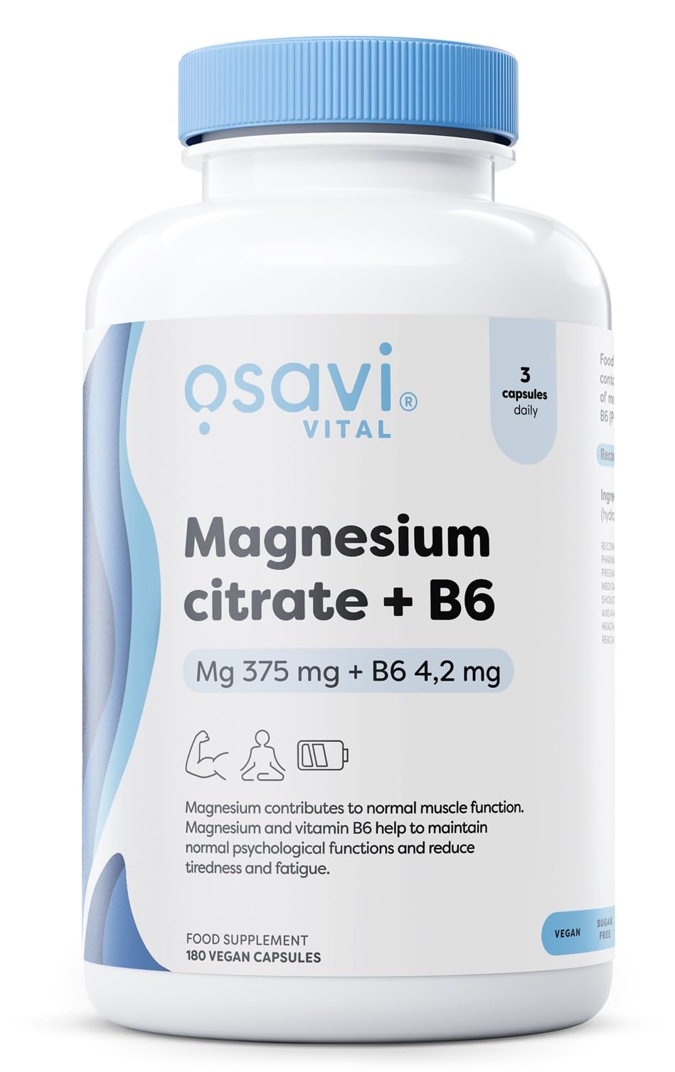 {Aisle K} Osavi | Magnesium Citrate + B6- 375mg + 4.2mg | 1 x 180 vcaps