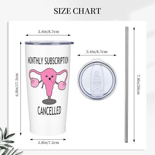 Vista 3 de Suscripción mensual cancelada histerectomía Navidad para mamá, mujeres y ella, divertida taza de café de 20 onzas, botella de agua al vacío, taza