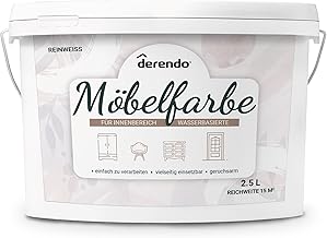 Furniture Paint Wood Colour White for Indoor Use - No Sanding, Scratch-Resistant & High Coverage - Water-Based Paint for Furniture, Doors & Kitchens - Low Emission & Easy Care Pure White, 2.5