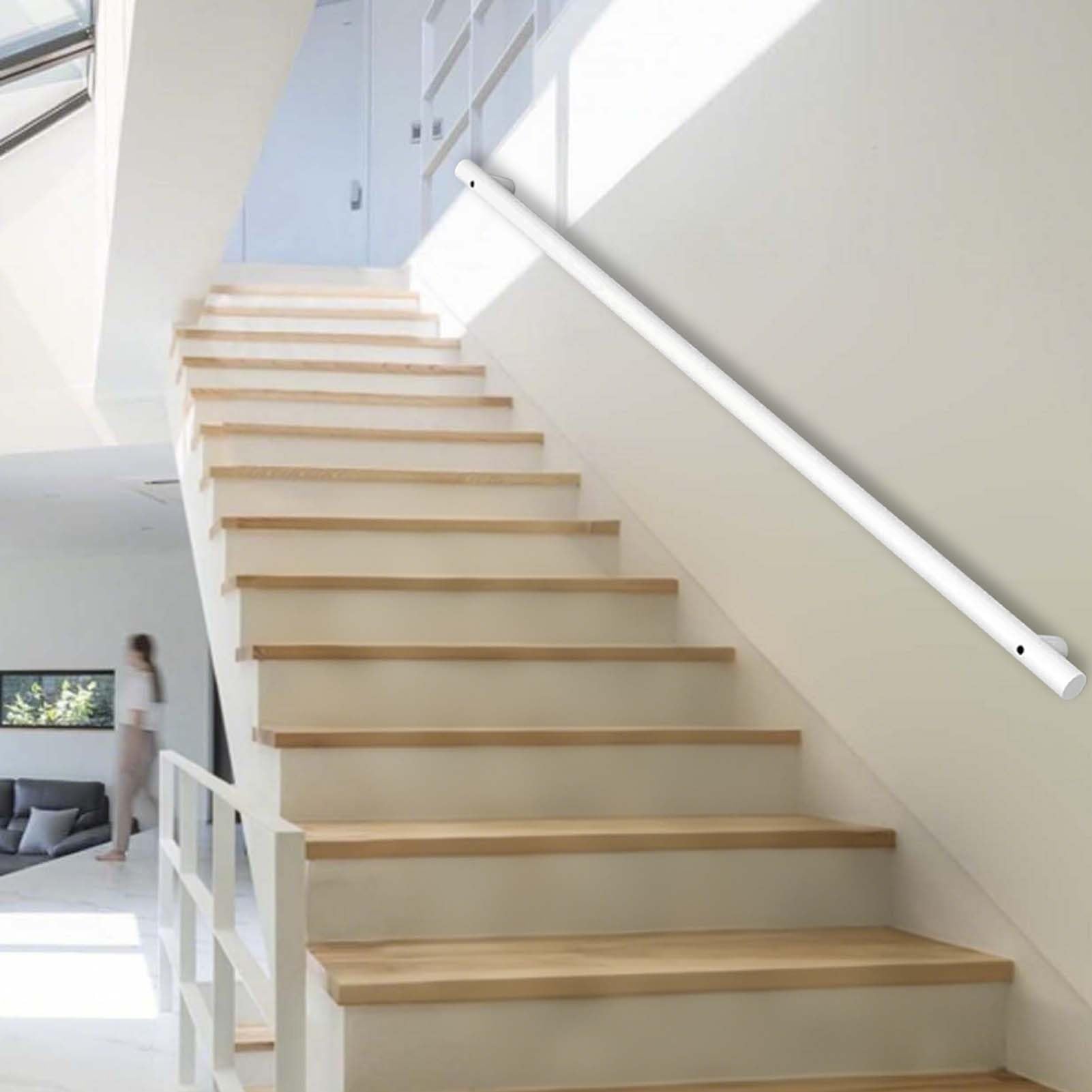 Fkxsxaz Stainless Steel Staircase Handrail Railing, Non-Slip Stair Banister With Wall Mount Supports Hand Rails, Safety Grab Bar Kit, For Interior Corridor Villa Building Loft(100Cm/39In)