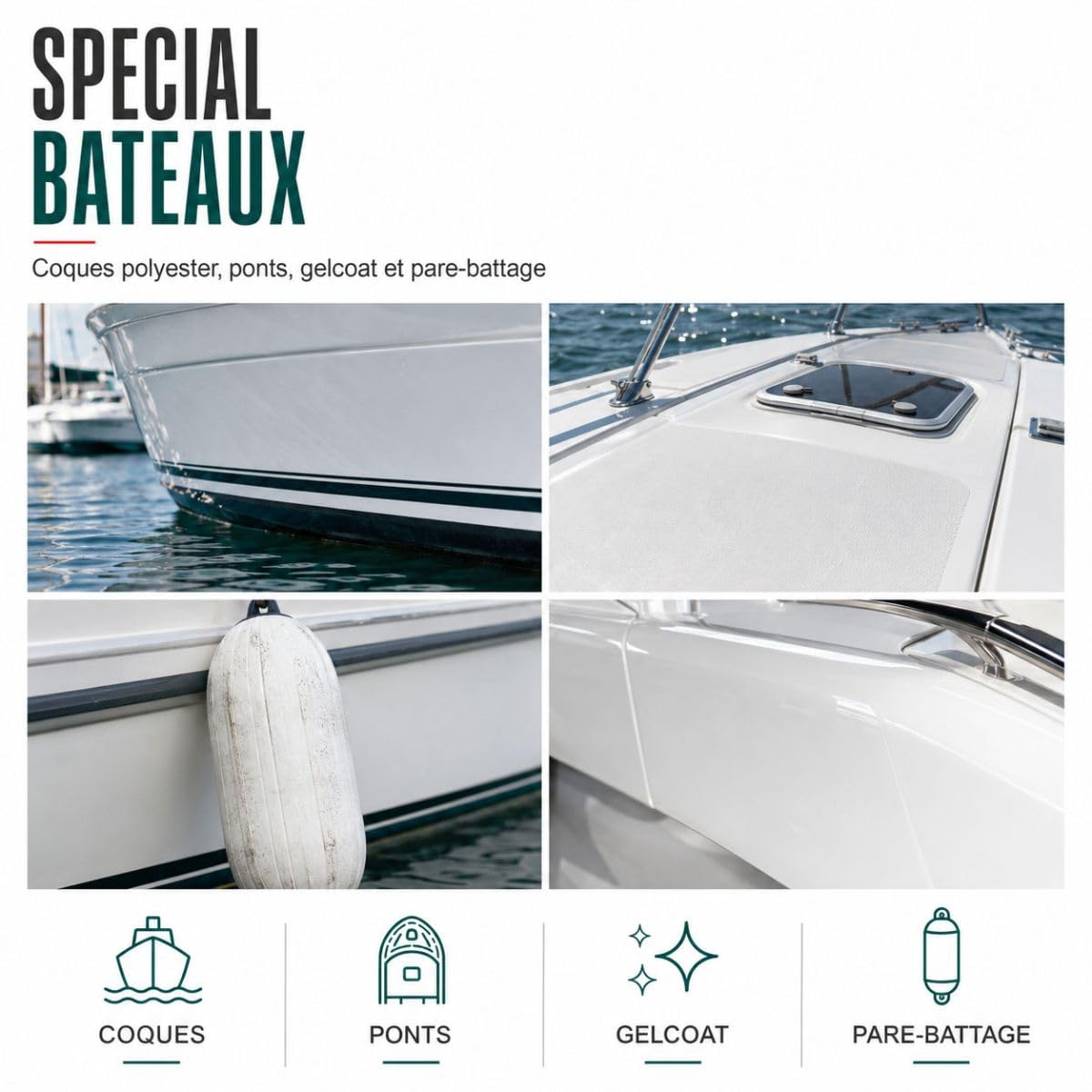 Nettoyant coques polyester, pont gel coat, pare-battage, entretien bateaux, nettoyage, entretien gelcoat - 5 L - ARCANE INDUSTRIES