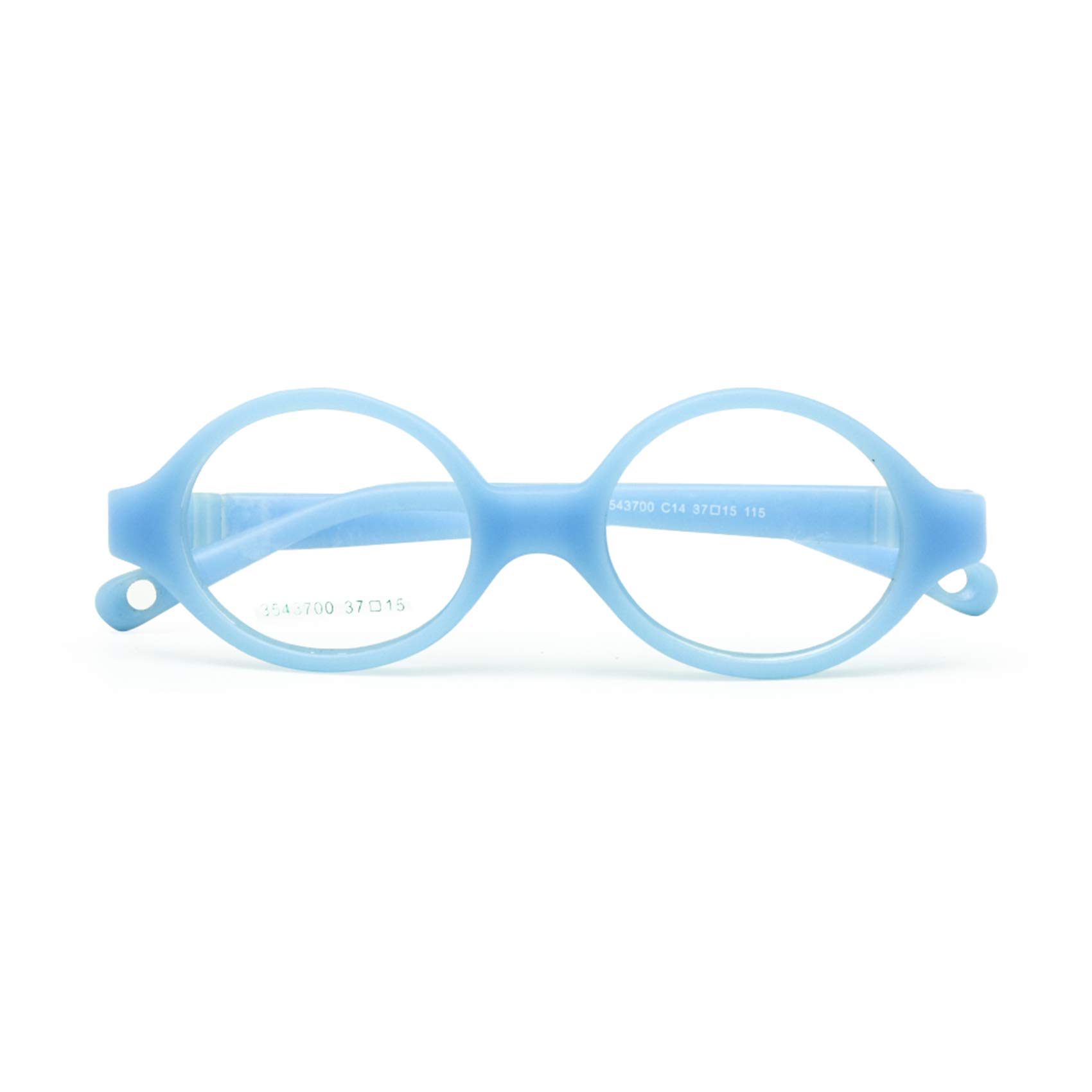 EnzoDate Baby Glasses Size 37 No Screw Safe Bendable with Strap, Flexible Optical Children Round Frame with Regular Lenses, Kids Eyeglasses & Cord (blue) for Ages 0-1Y - Image 4 thumbnail