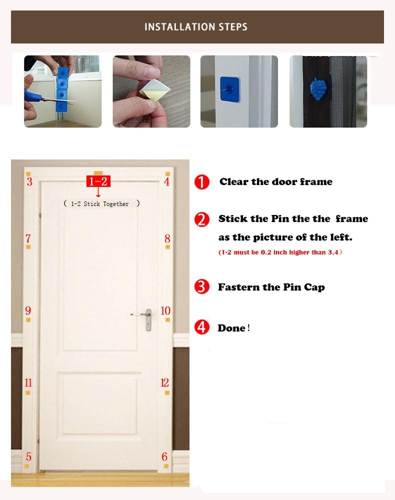 Liveinu Reinforced Magnetic Window Screen Mesh Curtain with Magnets for Window and Door Full Frame,No Drilling,Adhesive Clips Install 27x78 Inch Brown