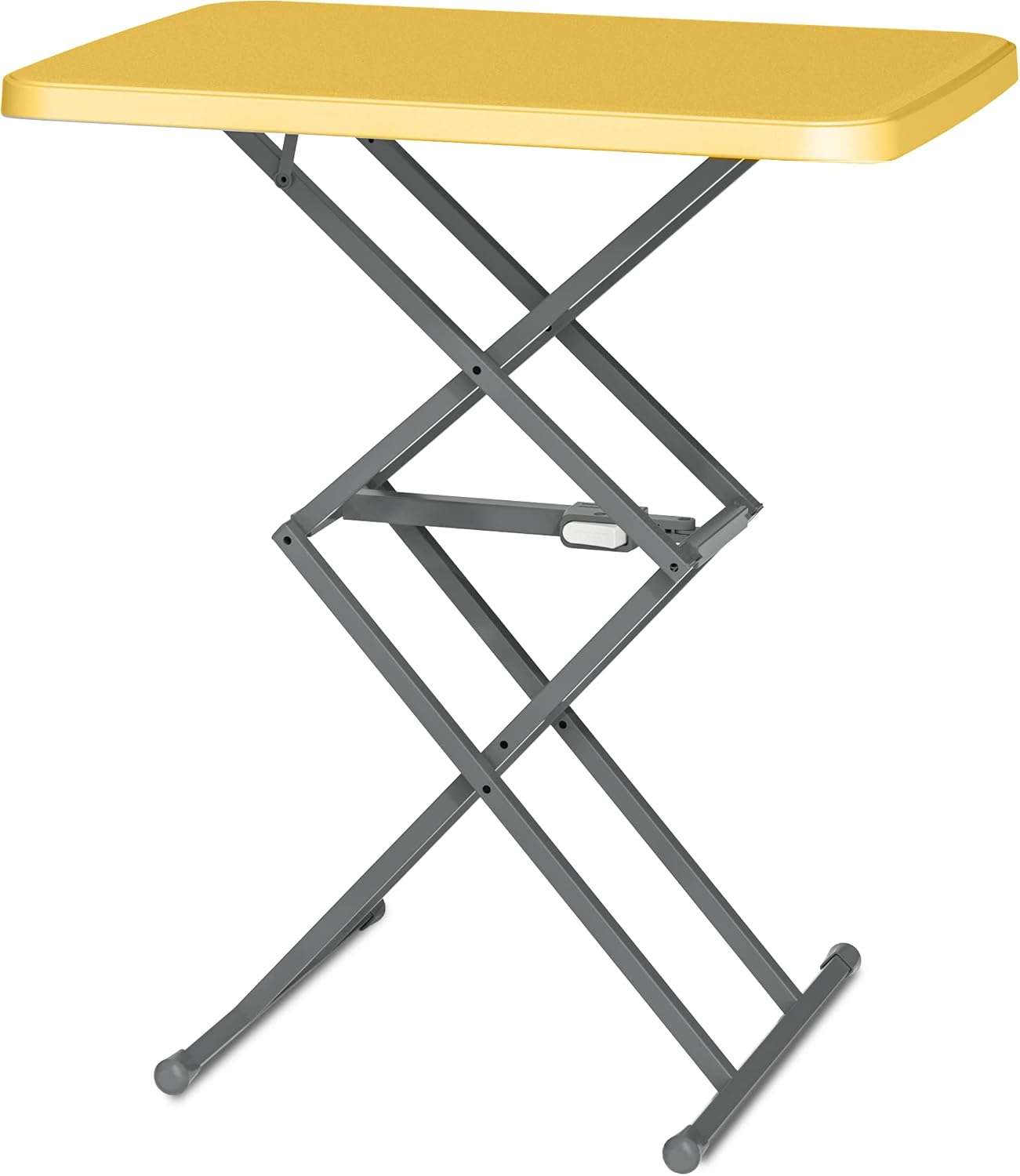 SOUNDANCE Small Folding Table, Adjustable TV Tray, Portable Dinner Table, Lightweight, Zero Assembly, Easy to Fold and Storage, Sturdy Desk for Home Garden Office Indoor Outdoor Use, Yellow