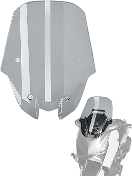 22" Motorcycle Windshield 2in Extension Tall Front Wind Deflector Windscreen Fairing Claer Plastic Scooter Replacement Accessories Compatible with Yamaha XMAX 300 2025, Simple InstallationSmoke Tint