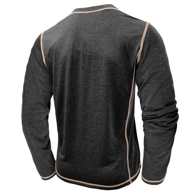Mens Shirts Henley Long Sleeve Casual Basic Button Cotton T-Shirts Lightweight Fashion Pullover Shirts3