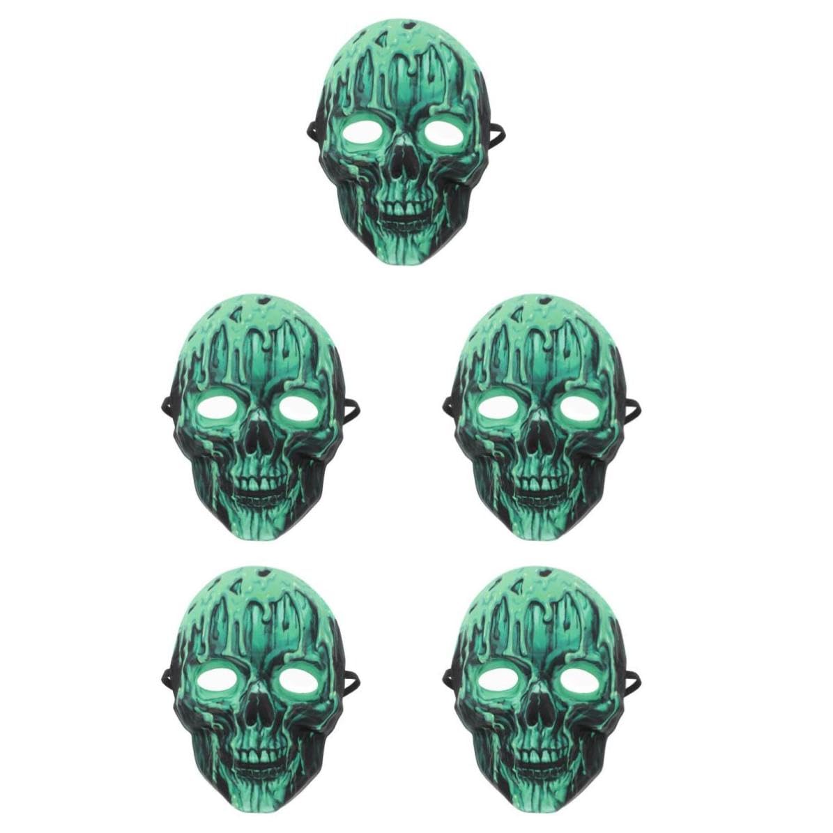 Healvian 5 Piezas Máscara de Calavera Luminosa de Esqueleto para Adultos,