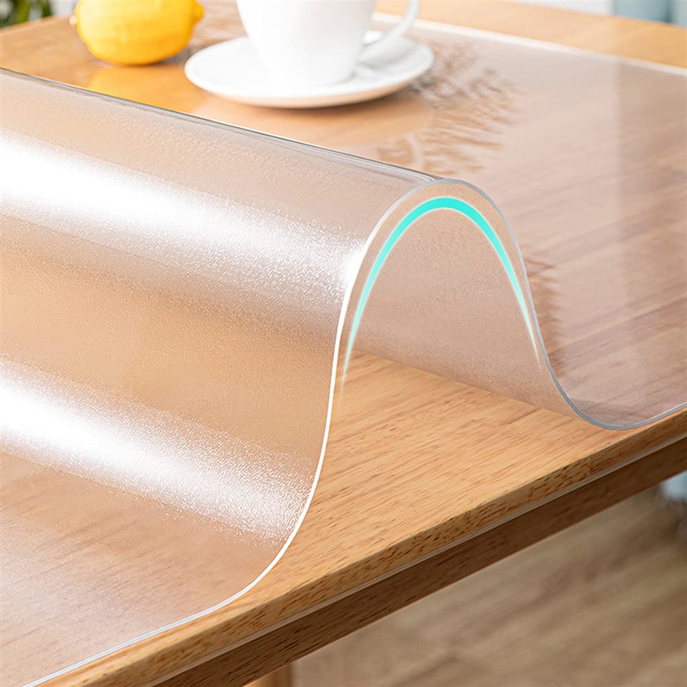 PlastiTable et tapis de chaise Transparent Antidérapant Idéal pour cuisine et salon 80 cm x 140 cm Épaisseur 1,5 mm 3