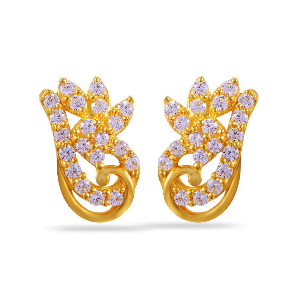Women's & Girl's Impress Collection 22K Yellow Gold Stud Earrings-image-44