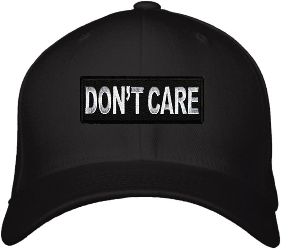Don't Care Hat Adjustable Mens Black/White Funny Cap at Amazon's