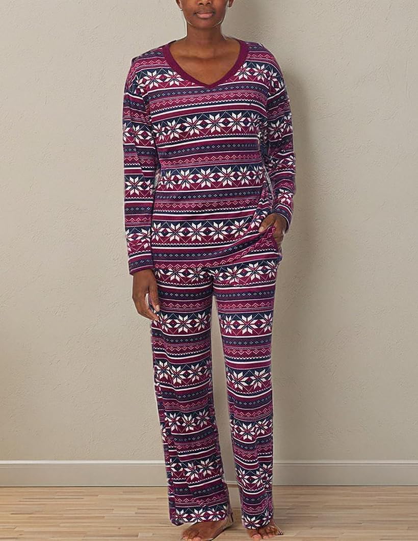 Nautica Women's 2 Piece Fleece Pajama Sleepwear Set (X-Large, Purple) - Image 9