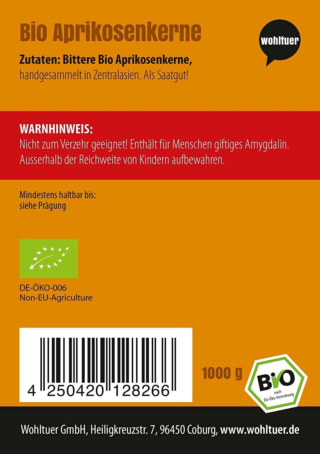 Bio Aprikosenkerne bitter, Bio Saatgut Aprikose