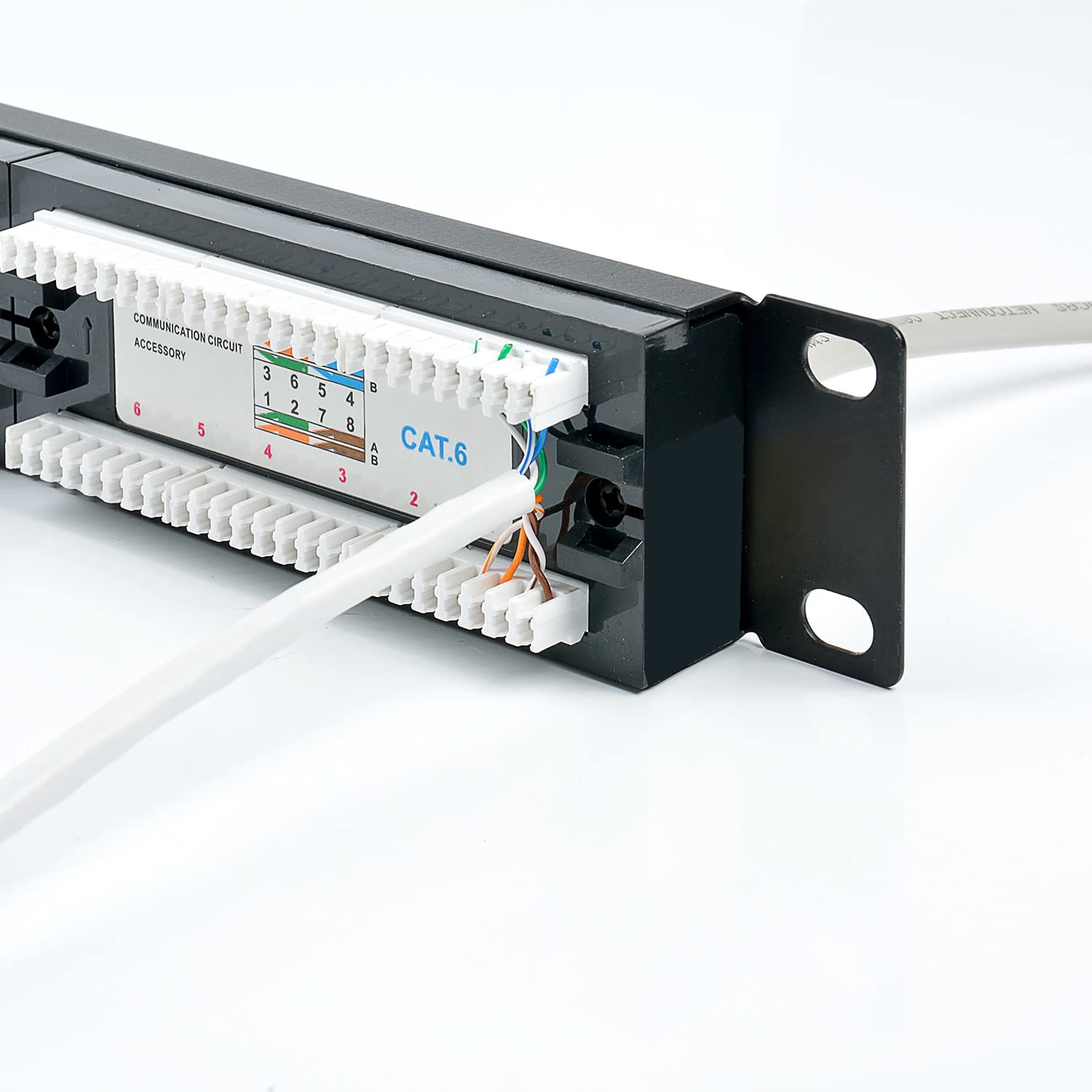 1U 24 Port Cat6 Frame Distribution Frame, UTP Ethernet Distribution Frame with RJ45 Cat6 Adapter Distribution Frame