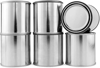 Cornucopia Metal Paint Cans with Lids (1/2 Pint Size, 6-Pack), 1-Cup Capacity Empty Unlined Half Pint Paint Pails