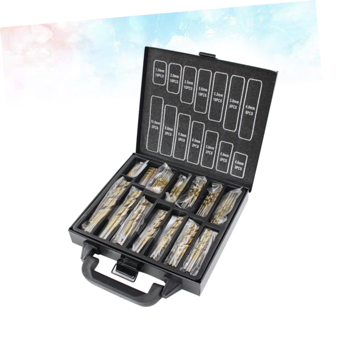 Uonlytech Brocas De Alta Resistencia De 99 Brocas Con Nitruro De Titanio 1.5mm-10mm Para Taladros y Máquinas Estacionarias