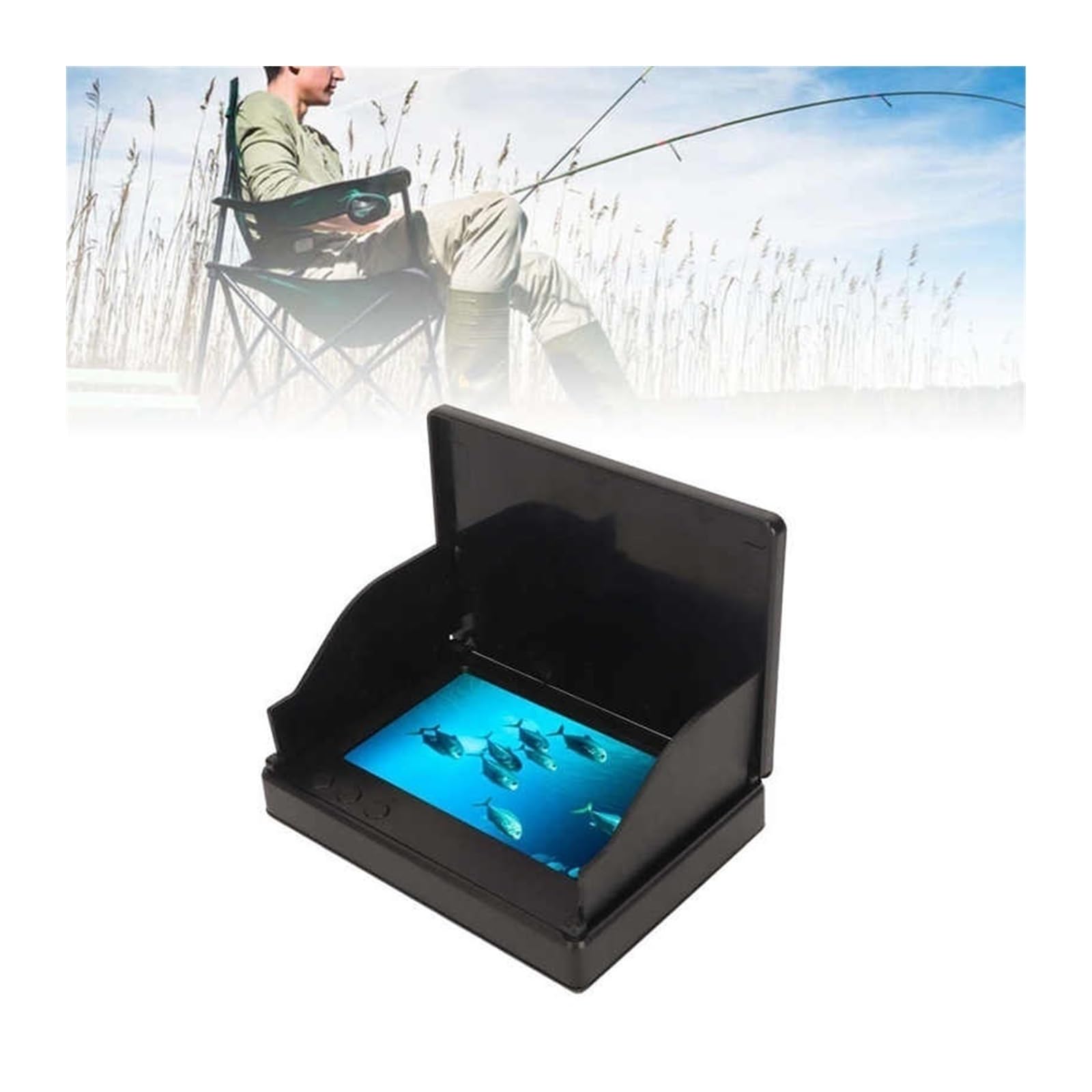 Buscador de Peces, Buscador de Peces portátil con Pantalla IPS 4,3 Pulgadas, Detector Visual LCD, cámara Pesca submarina, IP67, Resistente al Agua