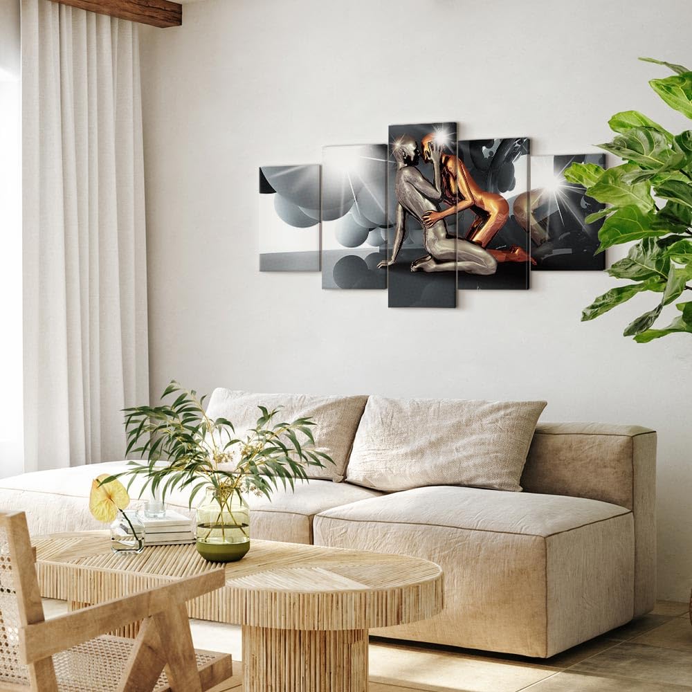 B&D XXL - Grand Tableau en Peinture Acrylique Moderne Salon, Figures 150x75