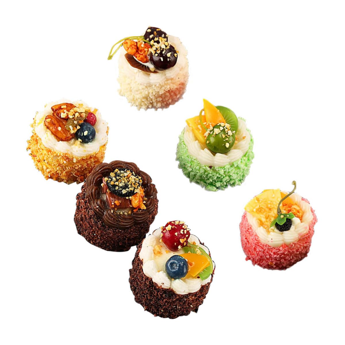 Kühlschrankmagnet mit Kuchenmotiv 6 Stück aus Kunstharz